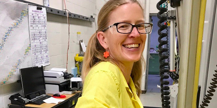 Los Alamos scientist Veronika Mocko processing cerium-134 in the "Hot Cells" at LANL.