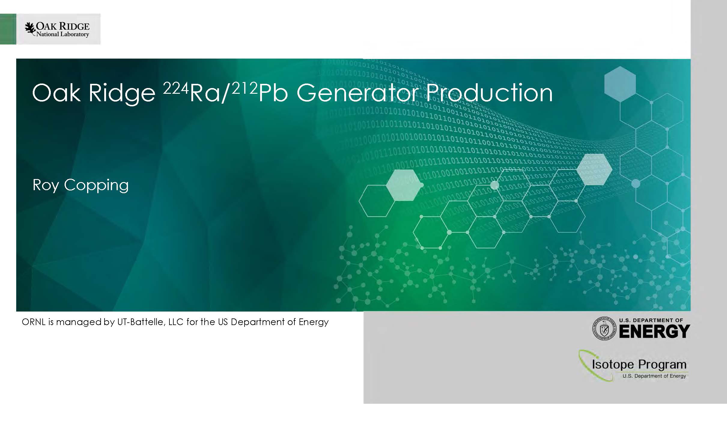 2021 UGM Lead-212 presentation by Roy Copping, ORNL