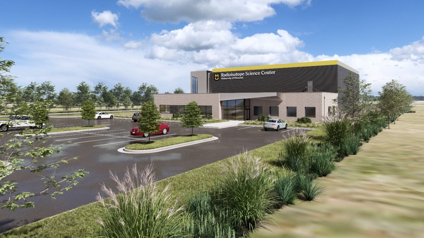Artist rendering of the Radioisotope Science Center at Discovery Ridge in Columbia, Missouri. Image courtesy of BSA LifeStructures