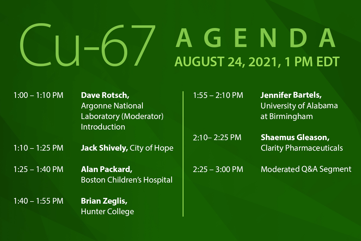 Cu-67 User Group Meeting Agenda