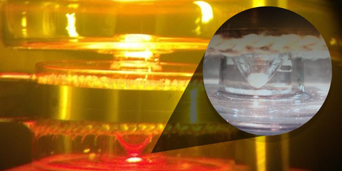 Ac-227 at the bottom of a Wheaton v-vial. The isotope is dried down in preparation for shipment.